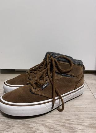 Кеди коричневі,замшеві,утеплені,vans