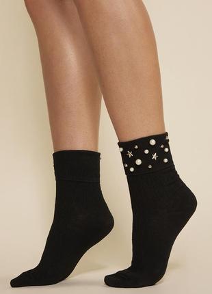 Женские хлопковые носки с камнями gabriella3 фото