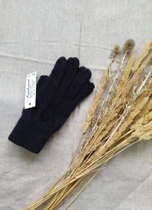 Кашемировые / шерстяные женские черные перчатки lambswool италия