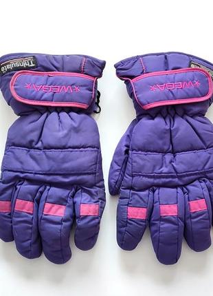 Thinsulate wega рукавички лижні фіолетові жіночі перчатки рукавиці для лиж зимові теплі