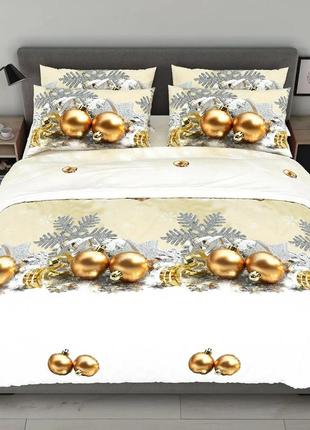 Семейное постельное белье голд - новогодние золотые игрушки бязь gold а2215 пододеяльник 2шт. 150х220, 201 фото