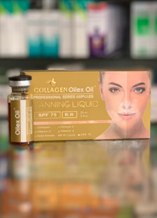 Oilex oil collagen tanning liquid ампули для вирівнювання тону шкіри з spf 75 єгипет