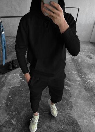 Мужской спортивный костюм Суровки худи + штаны черный2 фото