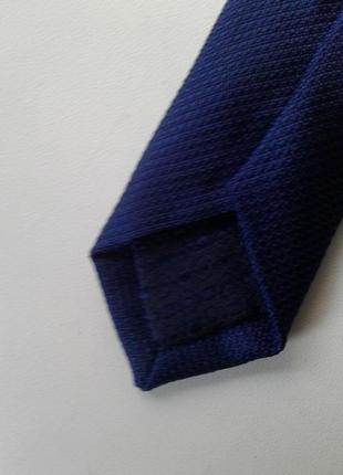 Узкий темно-синий фактурный мужской галстук m&s5 фото