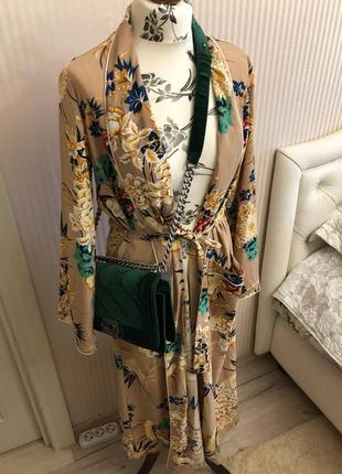 Уличный халат, длинная редкая накидка boohoo, новый кардиган с поясом