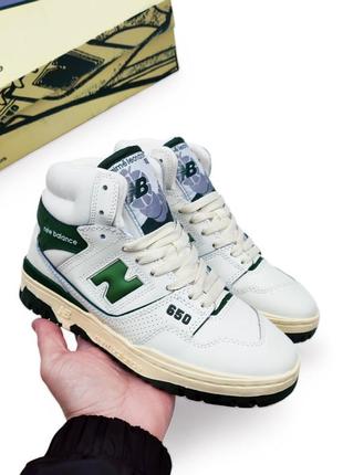 Зимові чоловічі кросівки new balance 650 білі з зеленим white/green