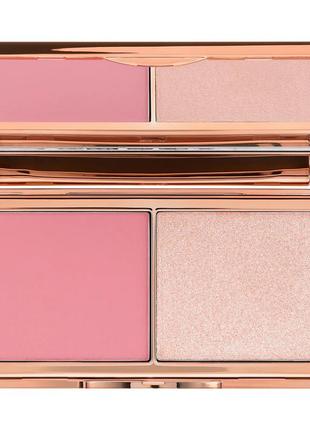 Палетка для обличчя charlotte tilbury mini hollywood blush & glow palette - fair/medium (міні)1 фото