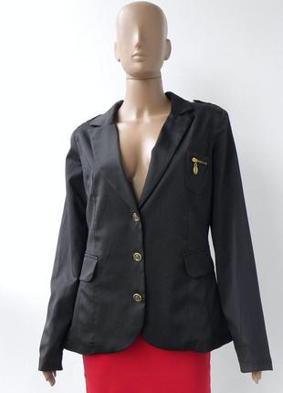 Классический черный пиджак на трех пуговицах 50 размер (44 евроразмер).