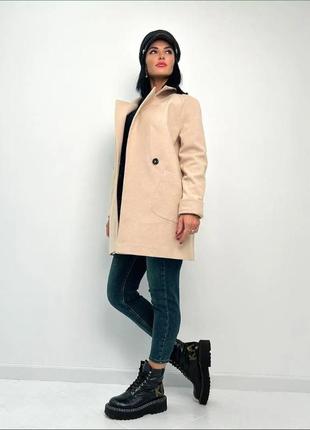 Демисезонное пальто женское классическое застежка-пуговица2 фото