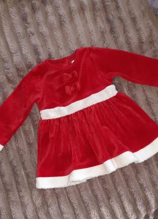 Новорічне, святкове, тепленьке платтячко 6-9 міс