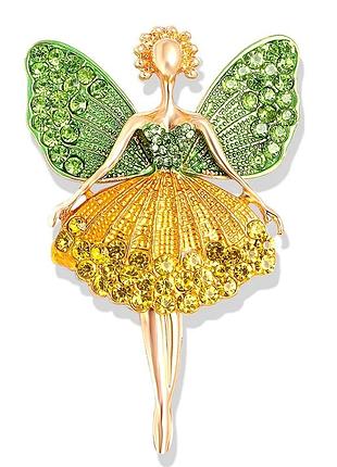 Шикарна брошка фея в камінцях