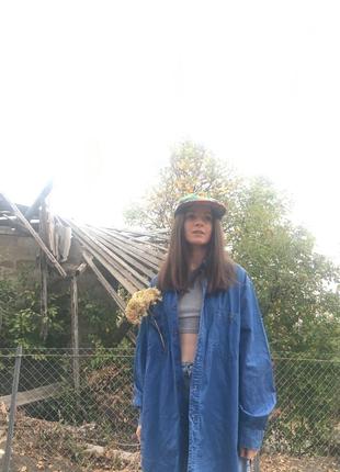 Красивенна вінтажна натуральна сорочка з деніму