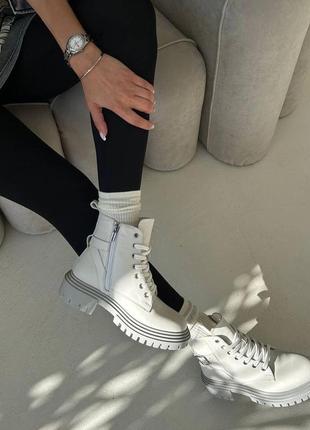 Біла базова пара на кожен день 🔥 черевики з натуральної шкіри,  підошва терморезина ідеальні для зими8 фото