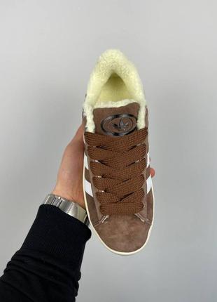 Зимние женские кроссовки адидас adidas campus 00s ‘brown’ fur8 фото