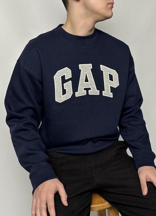 Мужской свитшот &lt;unk&gt; кофта gap tapestry navy (с флисом)