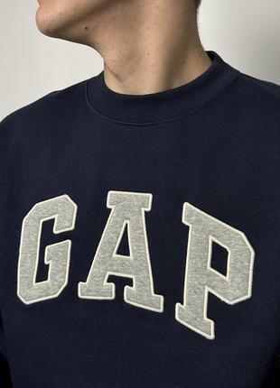 Мужской свитшот &lt;unk&gt; кофта gap tapestry navy (с флисом)4 фото