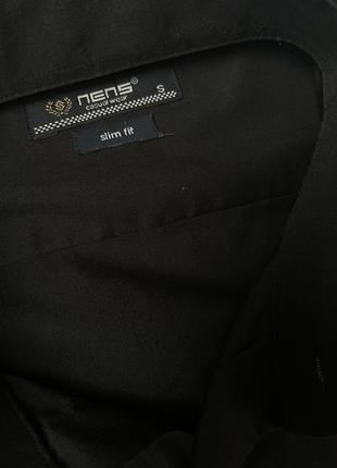Мужская черная рубашка классического кроя6 фото