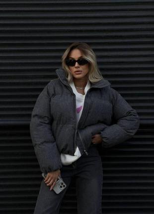 Куртка женская теплая пуховик укороченный3 фото