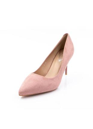 Женские туфли из экозамши на шпильке aodema розовые 392 фото