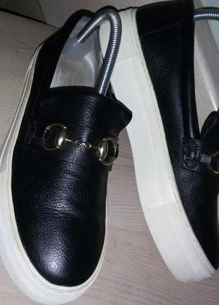 Кожаные кроссовки-слипоны billibi sport (дания) размер 40 (26,5 см)