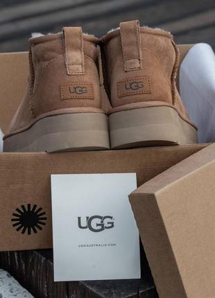 Замшиві уггі ugg mini platform9 фото