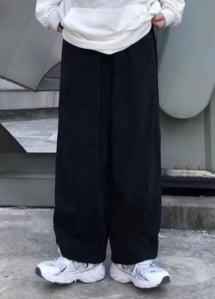 Нові вінтажні широкі оксамитові чорні штани harajuku1 фото