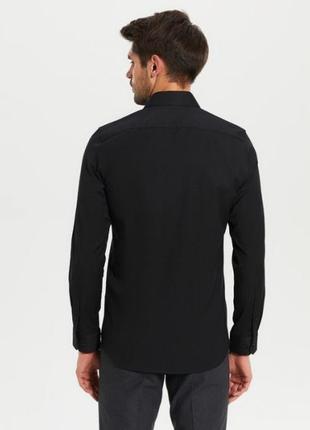 Мужская черная рубашка классического кроя9 фото