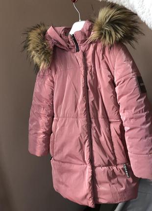 Куртка пудрова зимова рожева куртка зима1 фото