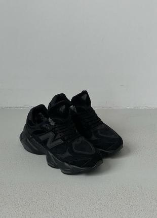 Женские зимние кроссовки черные new balance 9060 black fur - с мехом✨