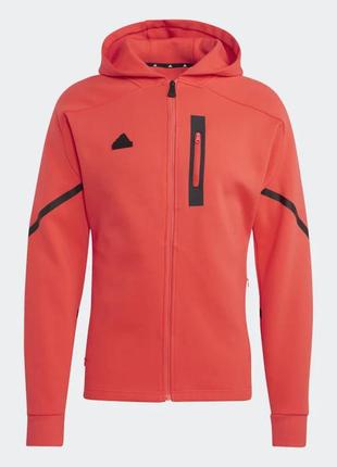 Adidas світшот designed for gameday full-zip hoodie ic8050 червоний slim fit1 фото