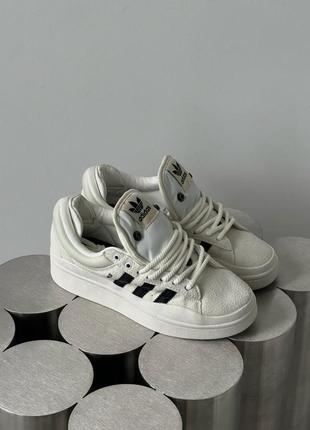 Женские кроссовки белые adidas campus x bad banny white