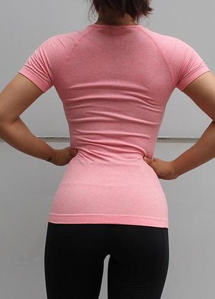 Спортивна рожева футболка, футболка для спорту, фітнес футболка2 фото