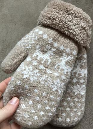 Новые женские теплые рукавички3 фото