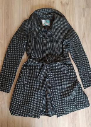 Пальто cropp, мелкий горошек, размер 38 (м)