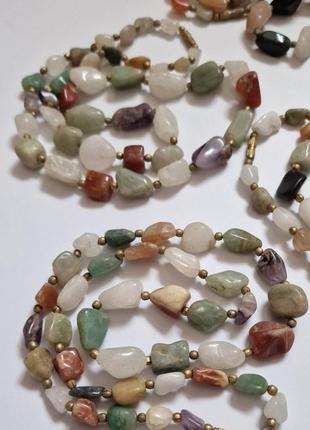 Бусы, ожерелье, колье самоцветы натуральные камни винтаж9 фото