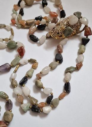 Бусы, ожерелье, колье самоцветы натуральные камни винтаж10 фото