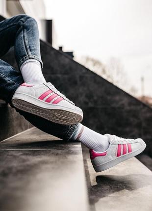 Кросівки кеді adidas superstar white/pink кросівки, кеди6 фото