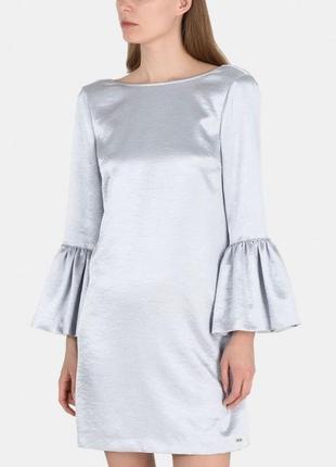Нарядное брендовое платье armani серебристое м3 фото