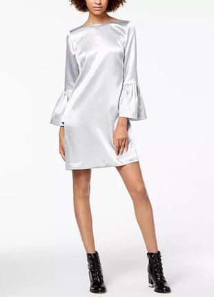 Нарядное брендовое платье armani серебристое м