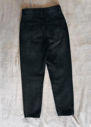 Резервед джинсы мом темно серого цвета zara bershka h&m pull&bear6 фото