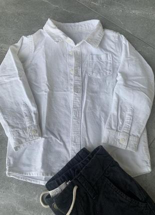 Рубашка белая коттоновая на мальчика m&amp;s