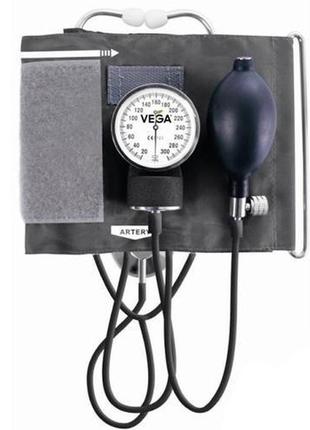 Механічний вимірювач артеріального тиску vega vm-210. тонометр механічний vm-210 з вбудованим стетоскопом2 фото