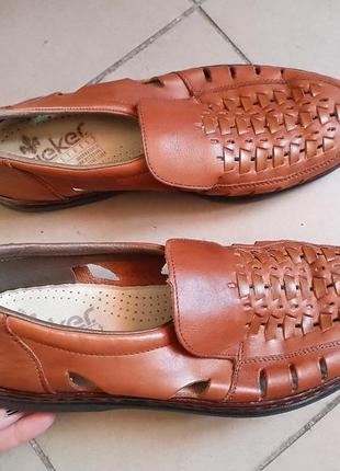 Кожаные мужски туфлы/кожаные туфли rieker р.42-431 фото