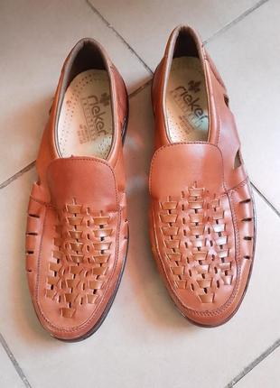 Кожаные мужски туфлы/кожаные туфли rieker р.42-438 фото