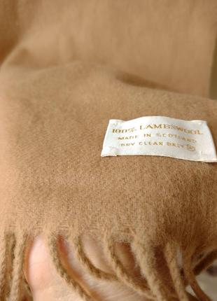 Шерстяной шарф 💯 % шерсть ягненка цвета кэмэл шотланлия.2 фото