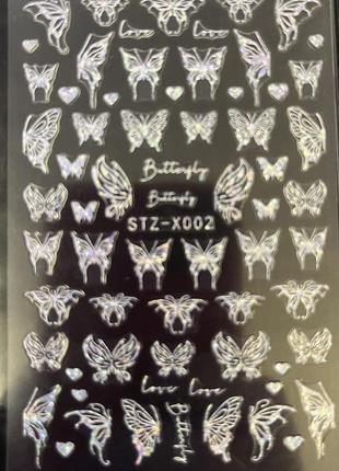 Наклейки для манікюра 5d (метелики)