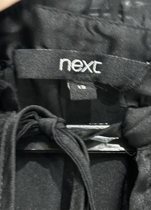 Черная шелковая блуза с воротничком на завязках next3 фото