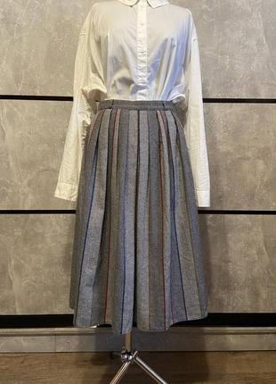 Шерстяная винтажная юбка плиссе1 фото