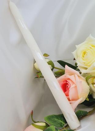 Свічка декоративна 30см "стрічка" біла парафінова інтер'єрна святкова