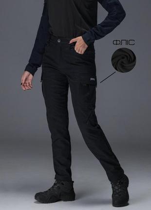 Брюки карго теплые женские bezet патрон 2.0 черный женские брюки патрульные, тактические брюки полиция